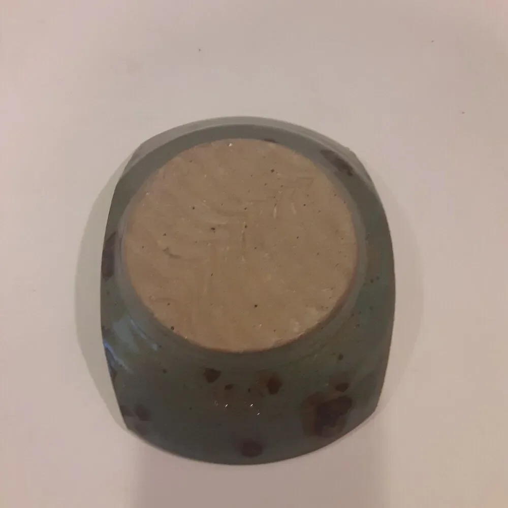 Artist Signed Stoneware Candle Holder Masculine